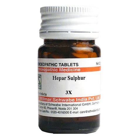 Buy Dr.Willmar Schwabe Hepar Sulphur 3X Tablets, 20 gm | 19 Minutes ...