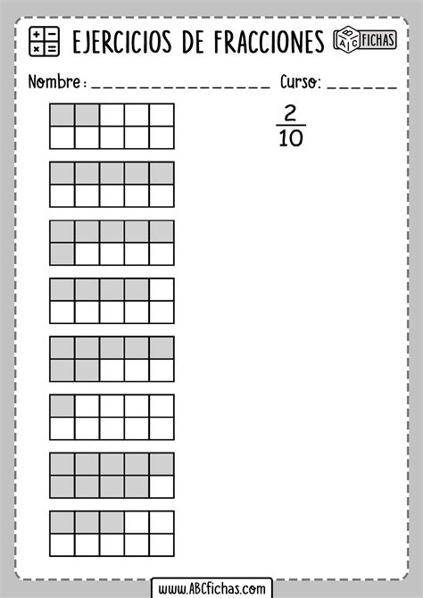 Ejercicios de Fracciones para Primaria | Para IMPRIMIR