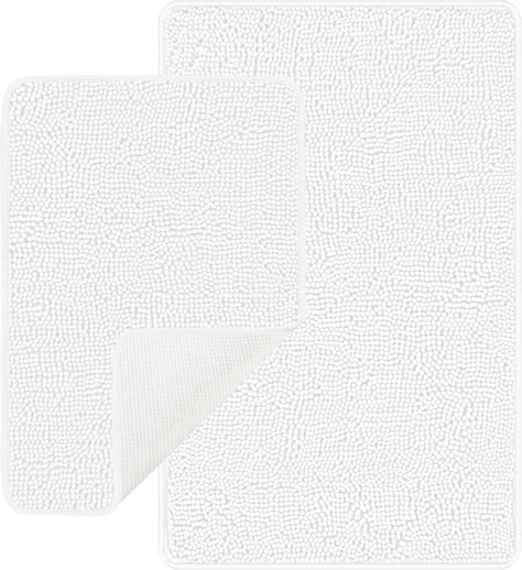 Amazon.com: Yeaban White Bathroom Rugs Set 2 Piece(20" x 32" and 17" x ...