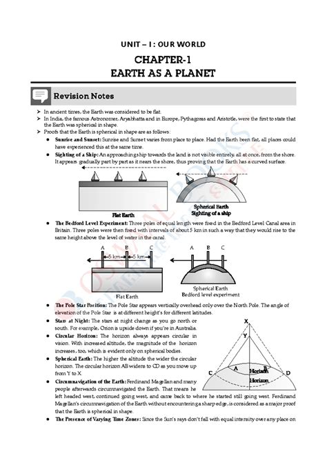 ICSE Class 9 Geography Revision Notes: Unit I - Our World Earth as a ...