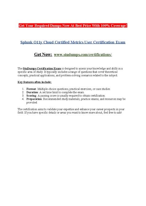 Splunk O11y Cloud Certified Metrics User Certification Exam - Get Your ...