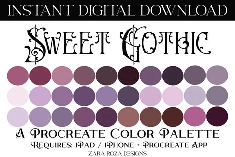 Sweet Gothic Procreate Color Palette Graphic by ZaraRozaDesigns ...