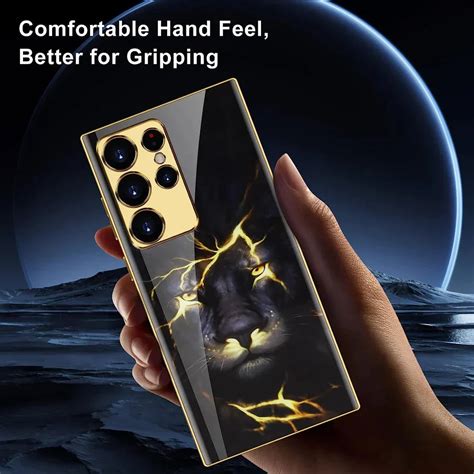 Galaxy S24 Ultra Lion Pattern Inspirational Glass Case – CASEIO