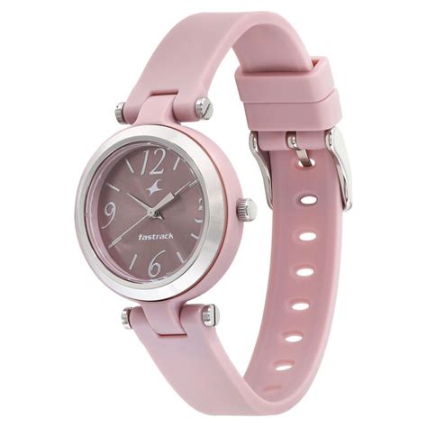 Buy Online Fastrack Trendies Quartz Analog Pink Dial Silicone Strap ...