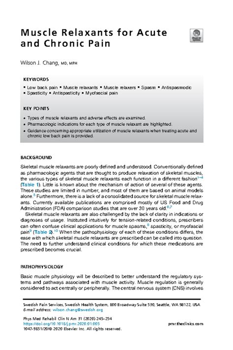 Muscle Relaxants for Acute - M u s c l e R e l a x a n t s f o r A c u ...