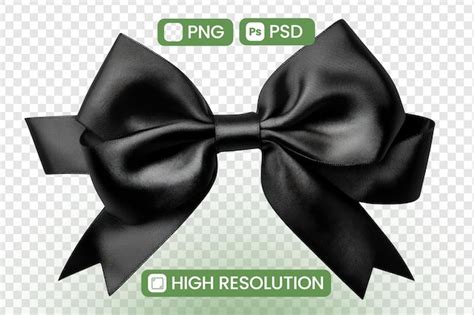 Create a stunning black bow highresolution png and psd files for design ...