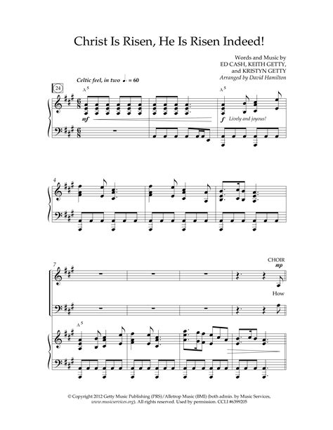 Christ Is Risen He Is Risen Indeed (Choral Anthem SATB) Sheet Music PDF ...