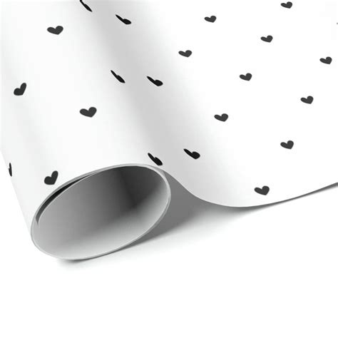 Simple Modern Minimalist Black Hearts Pattern Wrapping Paper | Zazzle ...