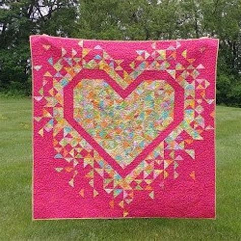 Image result for Exploding Heart Quilt Pattern Using Grunge Gold