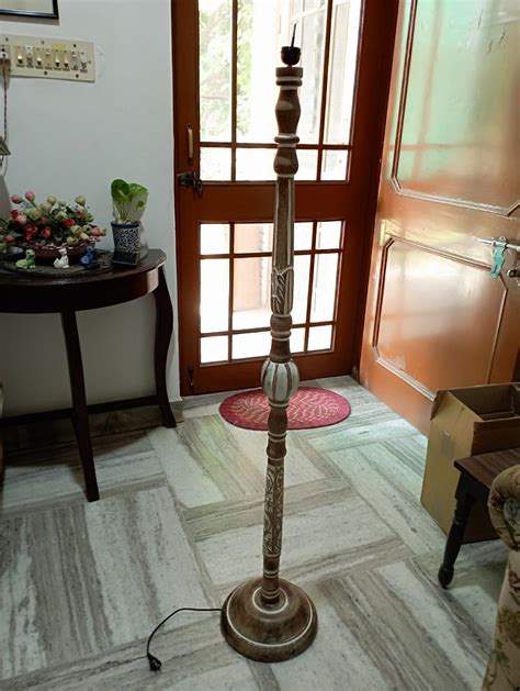 Creeper Art // Antique Wooden Floor Lamp for Living Room Lamp for ...