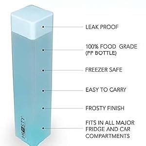 SKYLUME® Frosty Plastic Food Grade Fridge Square Water Bottle Gift Set ...