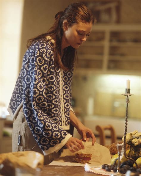 "Memories" Sweater, Blue and White - AmiAmalia Luxury Knitwear