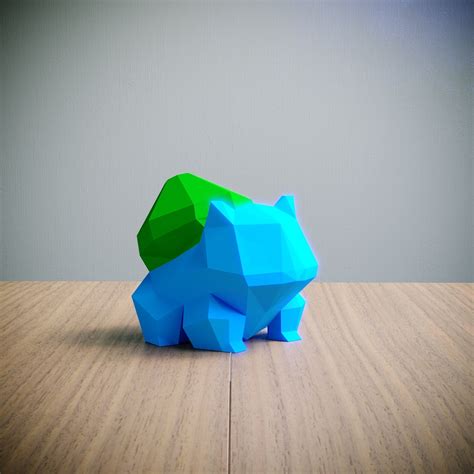 Buy Yona DIY Pokemon Bulbasaur Papercraft Kit, Abstract Low Poly 3D ...