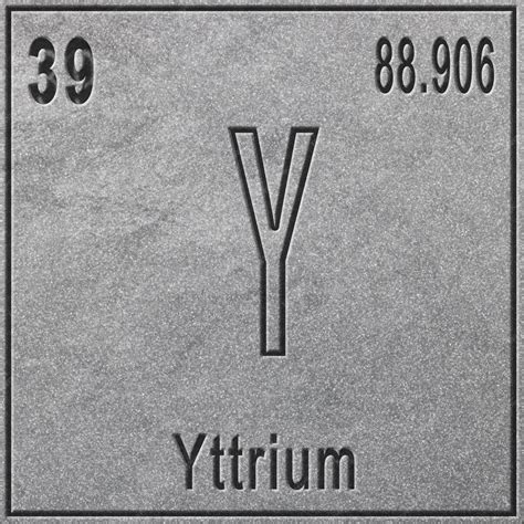 Premium Photo | Yttrium chemical element, sign with atomic number and atomic weight, periodic ...