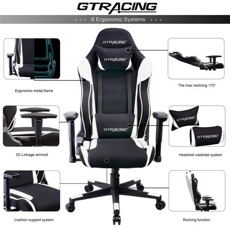 GTRACING Gaming Racing Chair - 350lb Adjustable Tilt Back Angle and ...