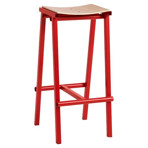 Traburete 8 Bar Stool High, Signal Red, Powder Coated Steel / Marc ...