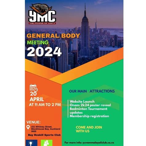 Yuvam General Body Meeting, Bay Roskill Sports Club, Auckland, 20 April ...