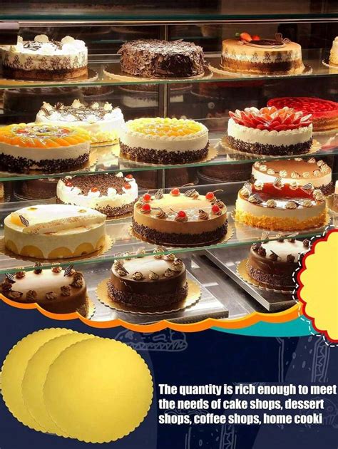 5/10 Peças Bases para Bolo, Bases para Bolo Douradas Redondas de 6, 8 ...