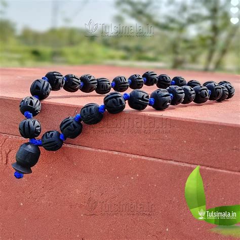 27+1 Beads ISKCON Shyama Tulsi Japa Mala 14mm Radha Engraved - Tulsi Mala