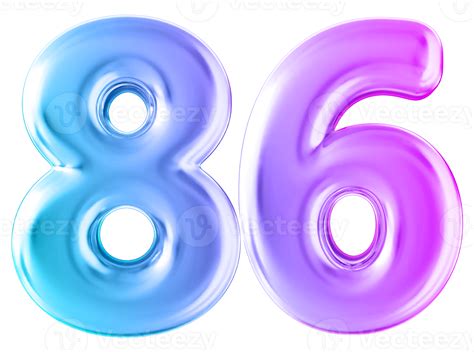 Gradient 3d number 86 36304496 PNG