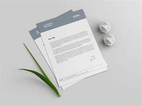 Free A4 Letterhead and Business Card Mockup (PSD)
