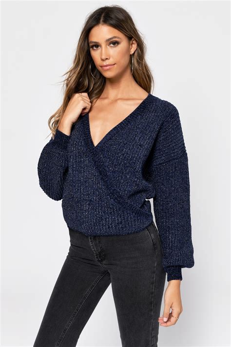 Brown Sweater - Wrap Sweater - Being Sweater With V-Neckline