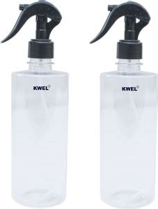 KWEL Empty Transparent Trigger Spray Bottle 500ml (Black) Pack of 2 500 ...