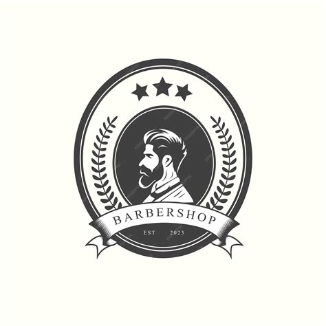 Barbershop logo groet poster of banner design concept met bebaarde ...