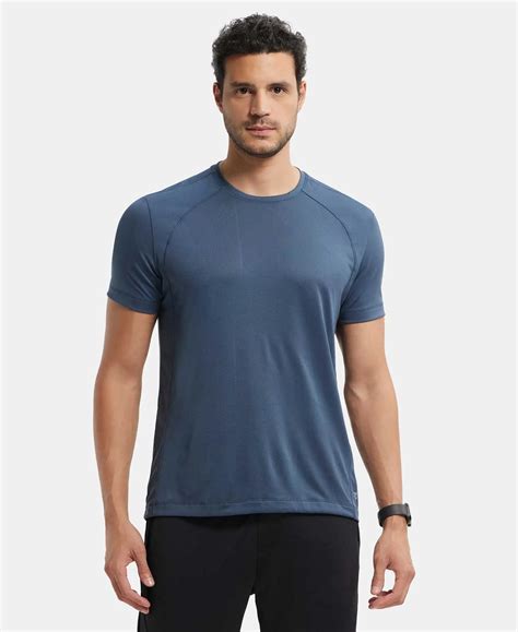 Buy Microfiber Fabric Round Neck Half Sleeve T-Shirt with Breathable ...