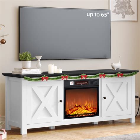 Snapklik.com : Fireplace TV Stand For 65+ Inch, Farmhouse Entertainment ...