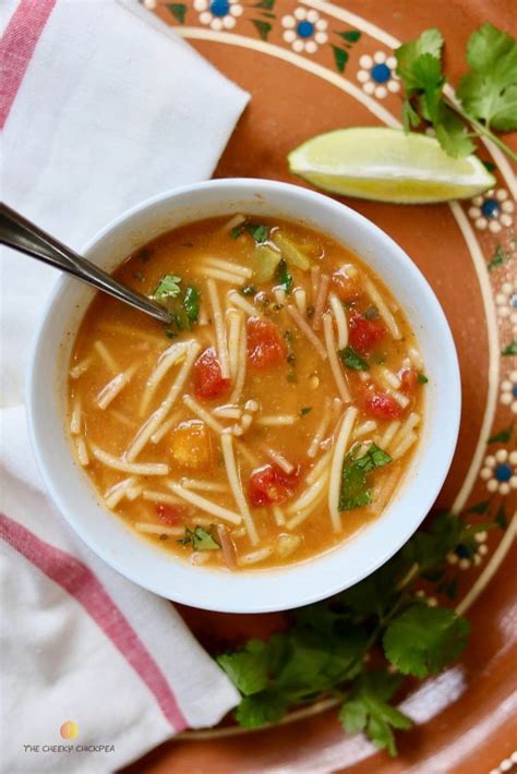 Sopa De Fideo ( aka Noodle Soup) - The Cheeky Chickpea