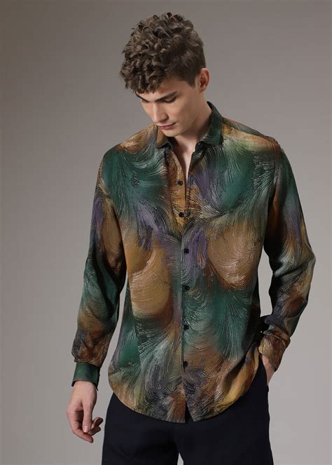 Brush Teal Feather Shirt