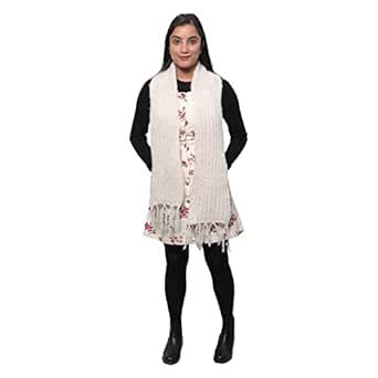 Buy SonChiraiya Hand Made Crochet Muffler Color: White Material: Woolen ...