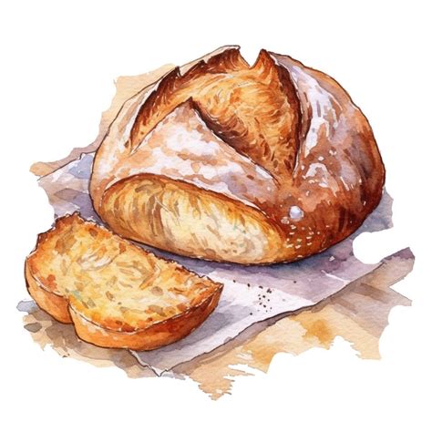 Sourdough Bread Watercolor Clip Art 4 High Quality PNG Transparent ...