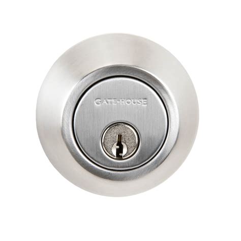 Gatehouse Traditional Brushed Stainless Steel Single Cylinder Deadbolt ...