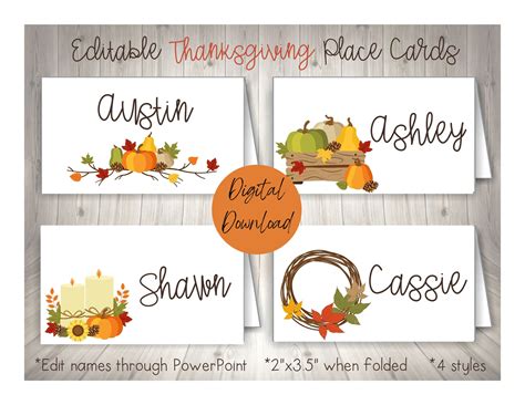 Printable Thanksgiving Place Cards