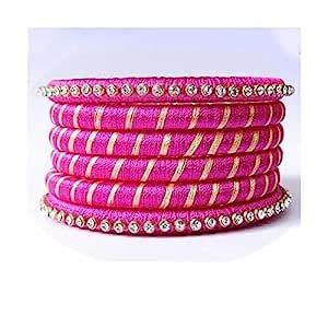 Buy Silk Threaded Multi Colored Bangle Set for Women Online at Low ...