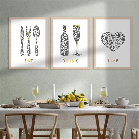 Kitchen Quotes Wall Posters Set for Kitchen Restaurant Bar Wall Decor ...