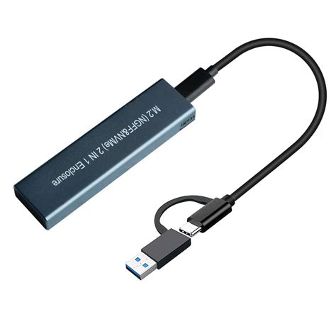 M2 SSD PCIe SATA Disk Dual Protocol NVMe NGFF M.2 SSD Enclosure USB/Ty ...