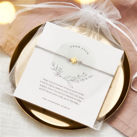 Good Luck Four Leaf Clover Wish Bracelet By The Stamford Studio