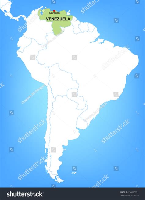 Vector Map Of South America Highlighting The Country Of Venezuela - 150825971 : Shutterstock