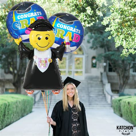 Buy Blue Congrats Grad Balloons for 2021 Graduation Decorations - Large ...
