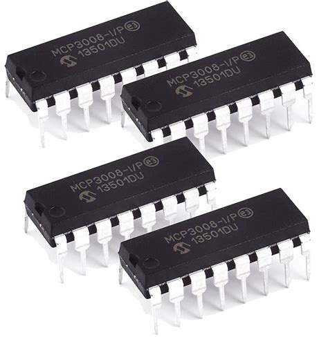 Microchip MCP3008-I/P 10-Bit ADC with SPI (Pack of 4) : Amazon.in ...