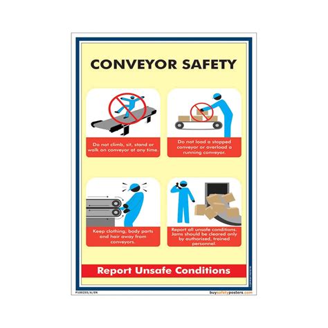 buysafetyposters.com - Conveyor Safety Poster In English Sun Board (A2 ...