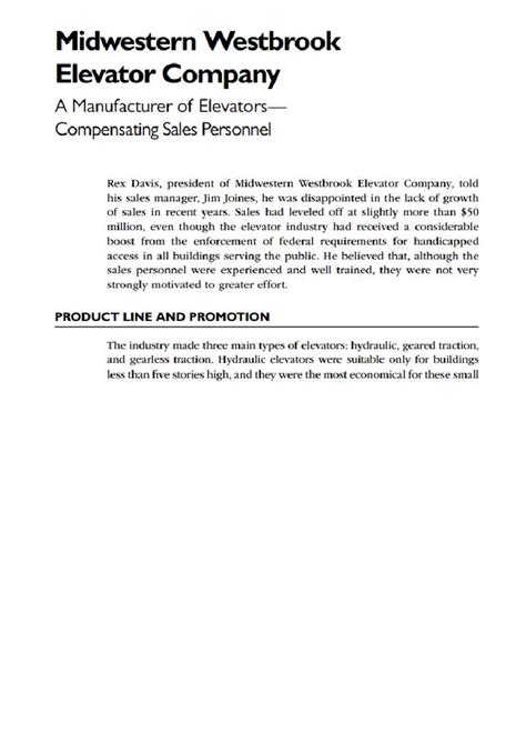 Midwestern Westbrook Elevator Co. Sales Strategy Analysis - MMM - Studocu