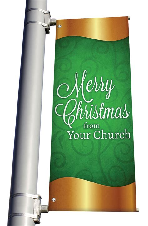 Merry Christmas - Light Pole Banner - Christmas Series 20 Green ...