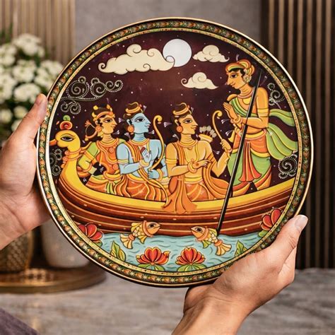 Ramayan Bengal Pattachitra Wall Plates -Set of 9 – Ritualistic