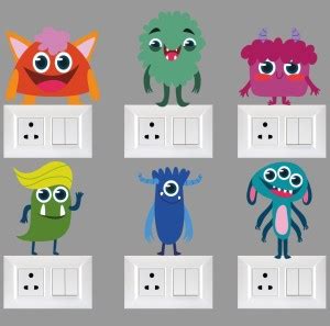 WALLDREAMDECOR 30 cm CARTOONS SWITCH BORD STICKER Self Adhesive Sticker ...