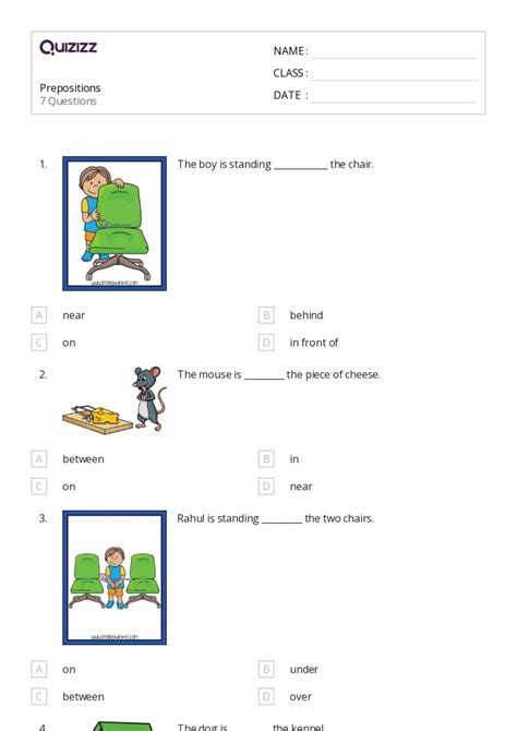 50+ Prepositions worksheets for 2nd Class on Quizizz | Free & Printable
