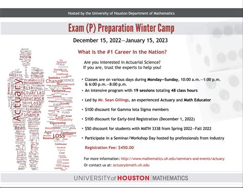 Actuarial Science Winter Camp- Exam (P) Preparation - University of Houston